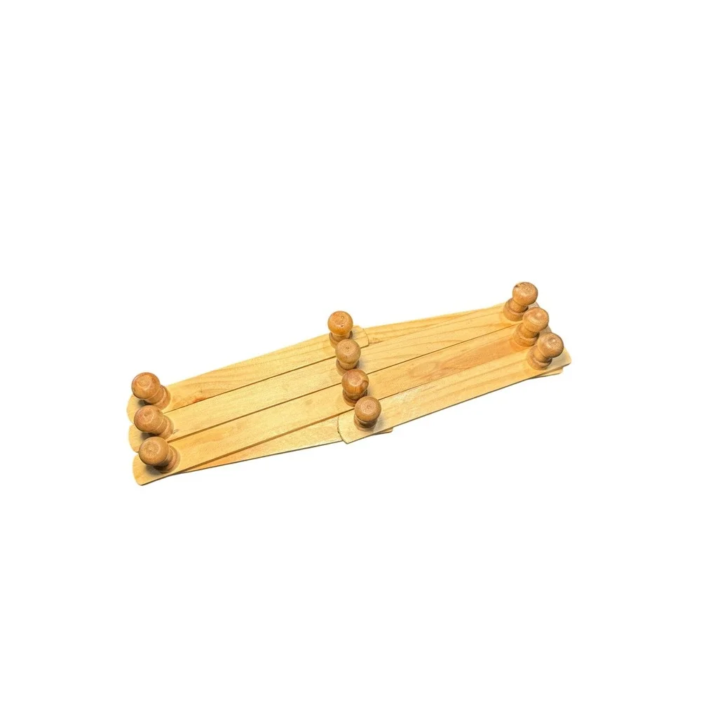 Vintage‎ Wooden Accordion Wall Rack Expandable 10 Peg Hook Hat Coat Cup Rack